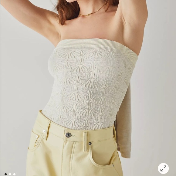 NWT Free People Love Letter Tube Top -Ivory Sz m/l - Picture 1 of 4